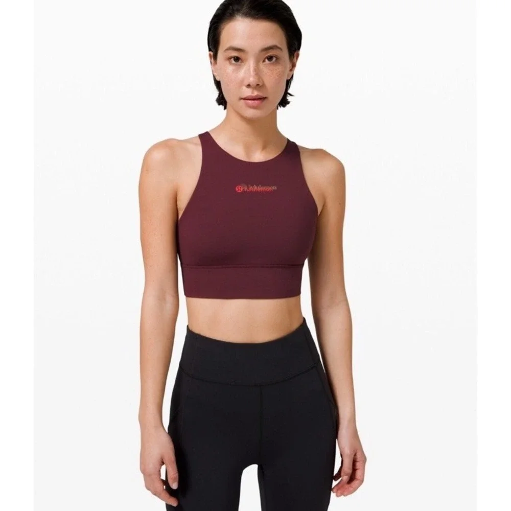 Lululemon High Neck Long Line Energy Bra Size 4 Lunar New‎ Year